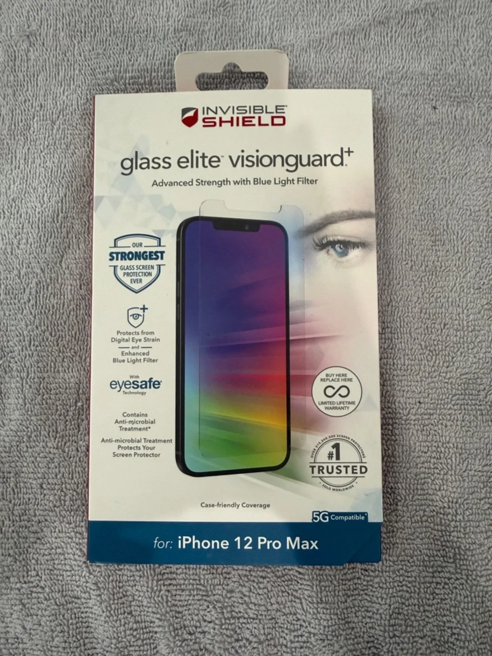 Glass Elite VisionGuard+ Screen Protector for iPhone 12 Pro Max - White
